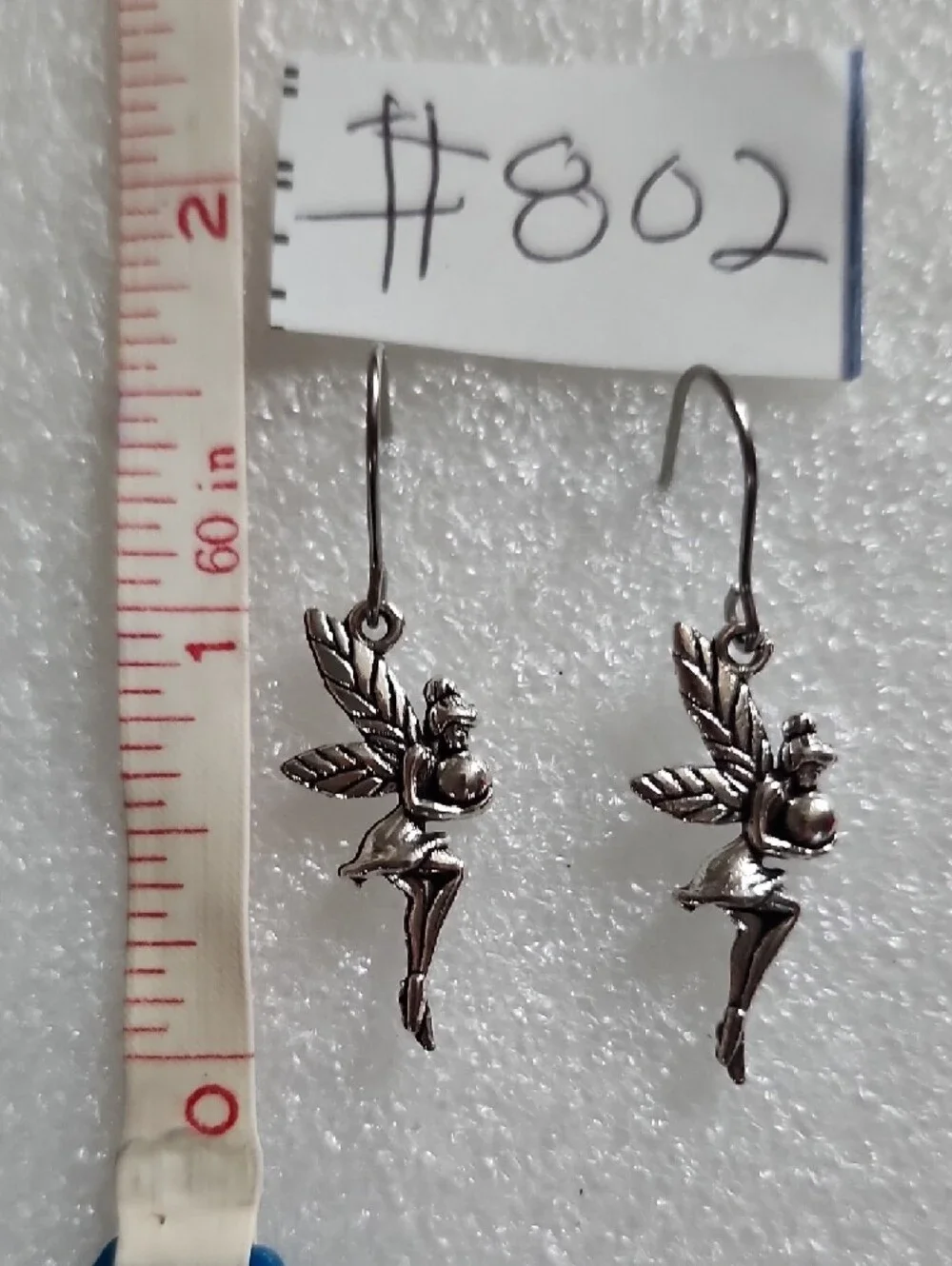 Hand Crafted Silver Fairy Dangle Earrings